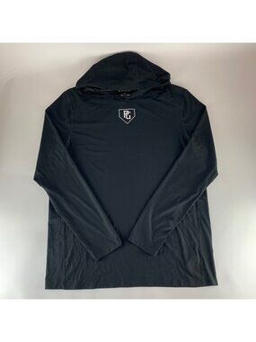Perfect Game Black Hooded Athletic Pullover Mens Large